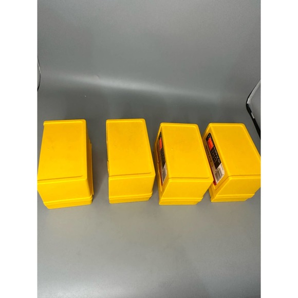Vintage 4 New NOS W.T. Rogers Yellow Plastic 3x5 Index Card File Case Box Office - Picture 4 of 10